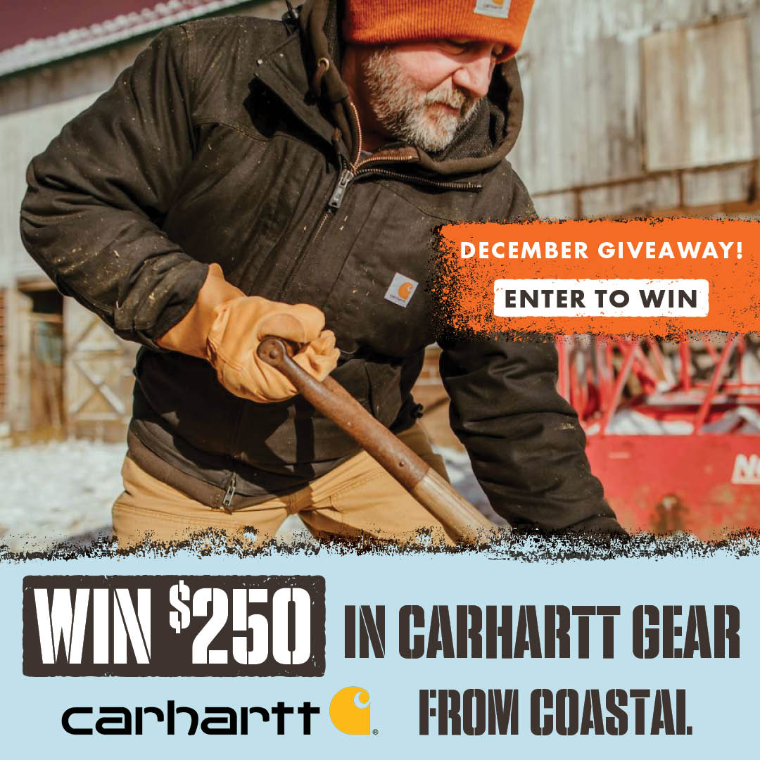 WIN $250 IN CARHARTT GEAR FROM COASTAL (CARHARTT LOGO) DECEMBER GIVEAWAY ENTER TO WIN