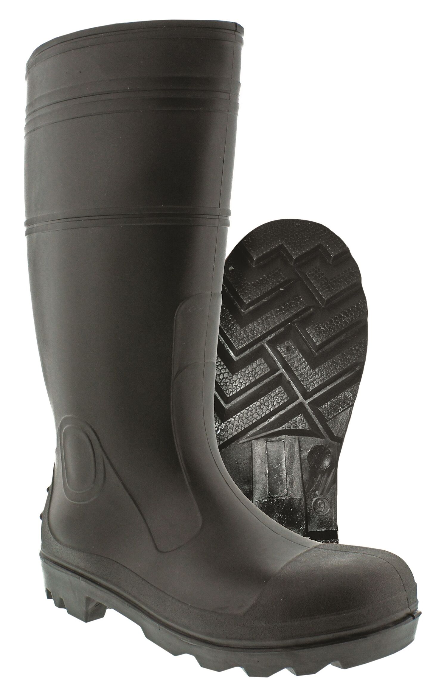 plain black rain boots