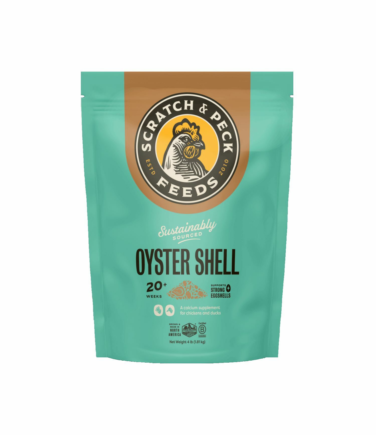 Cluckin Good Oyster Shell, 4-lb bag - Supplements | Scratch & Peck 