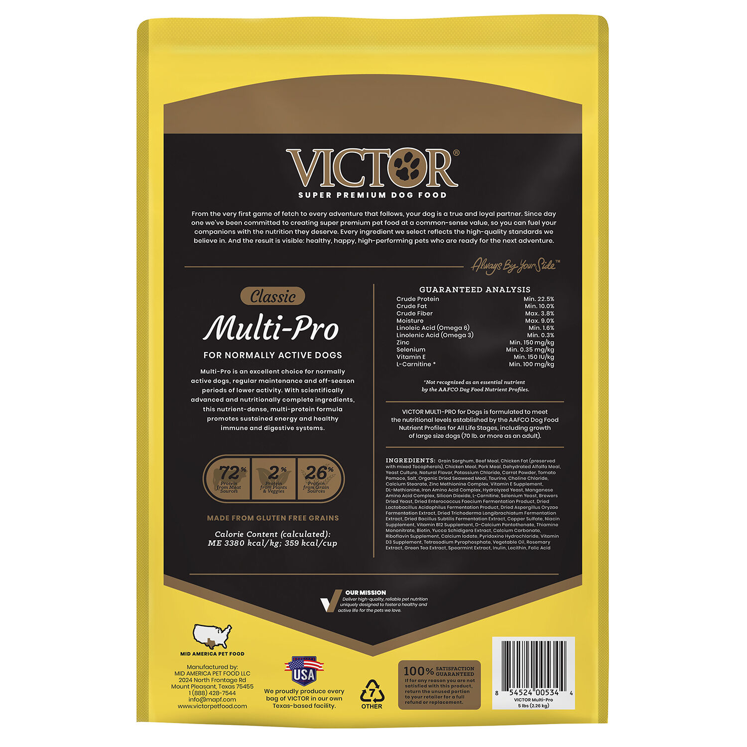 Victor Classic Multi Pro Dry Dog Food 5 Lb Bag