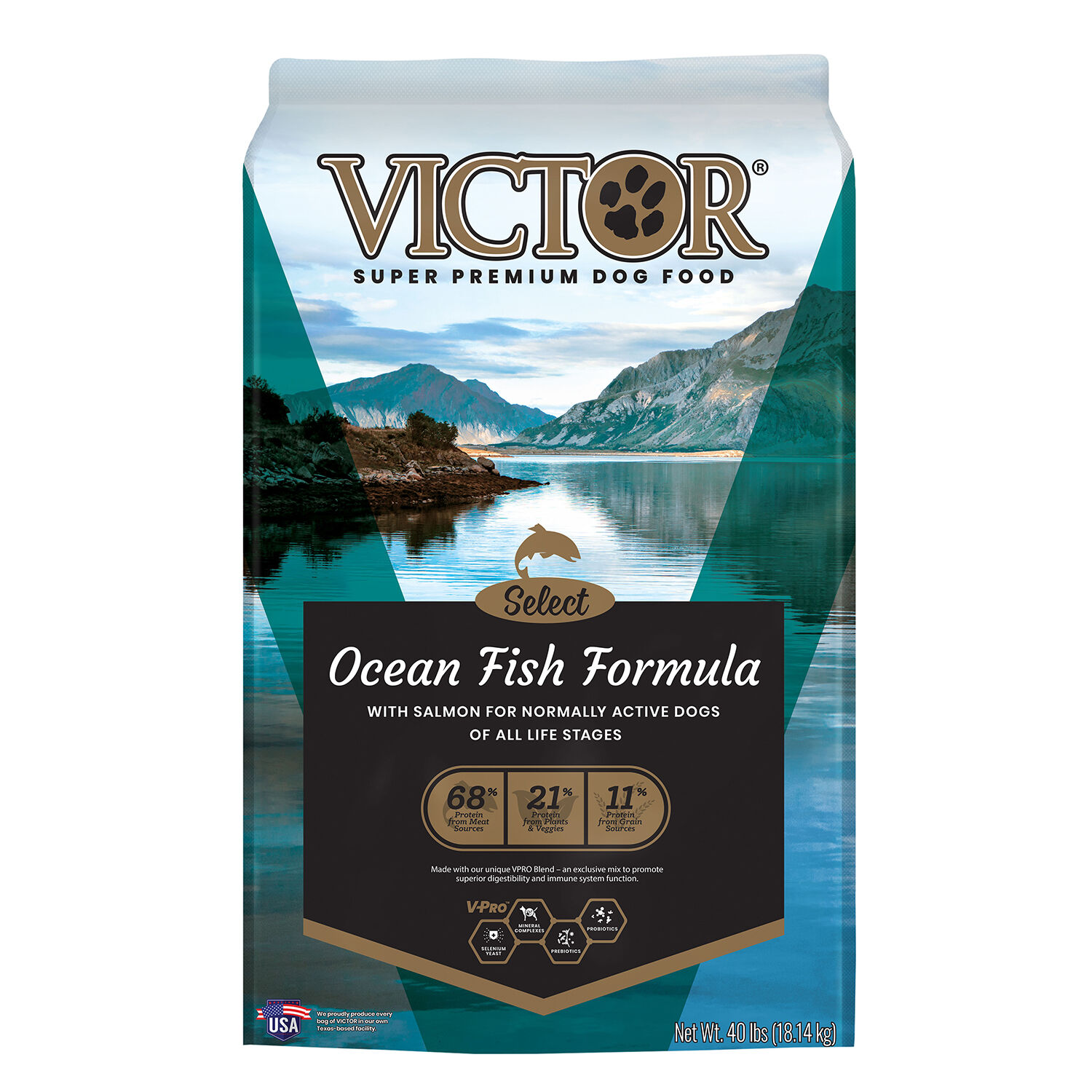 Victor Select Ocean Fish Formula Dry Dog Food 40 Lb Bag Dog