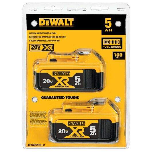 DeWALT 20V MAX XR 5 AH Battery 2 Pk Power Tool Accessories