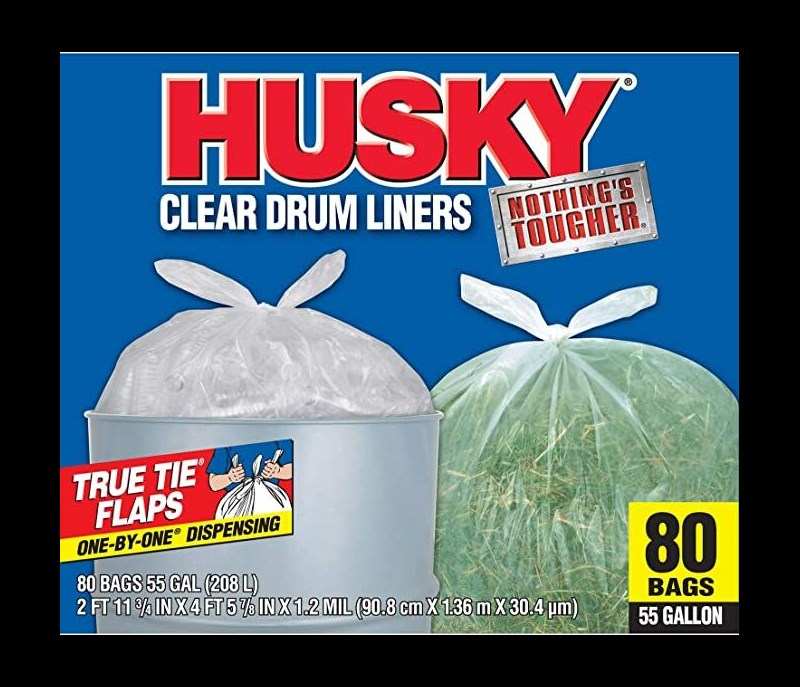 Husky 55-Gal Clear Trash Bag, 80-Ct - Tool Storage & Garage