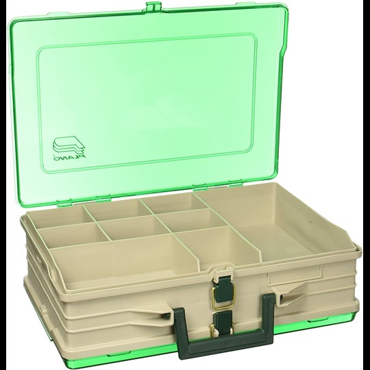 Double Sided 19 Compartment Tackle Box in Green - Fishing