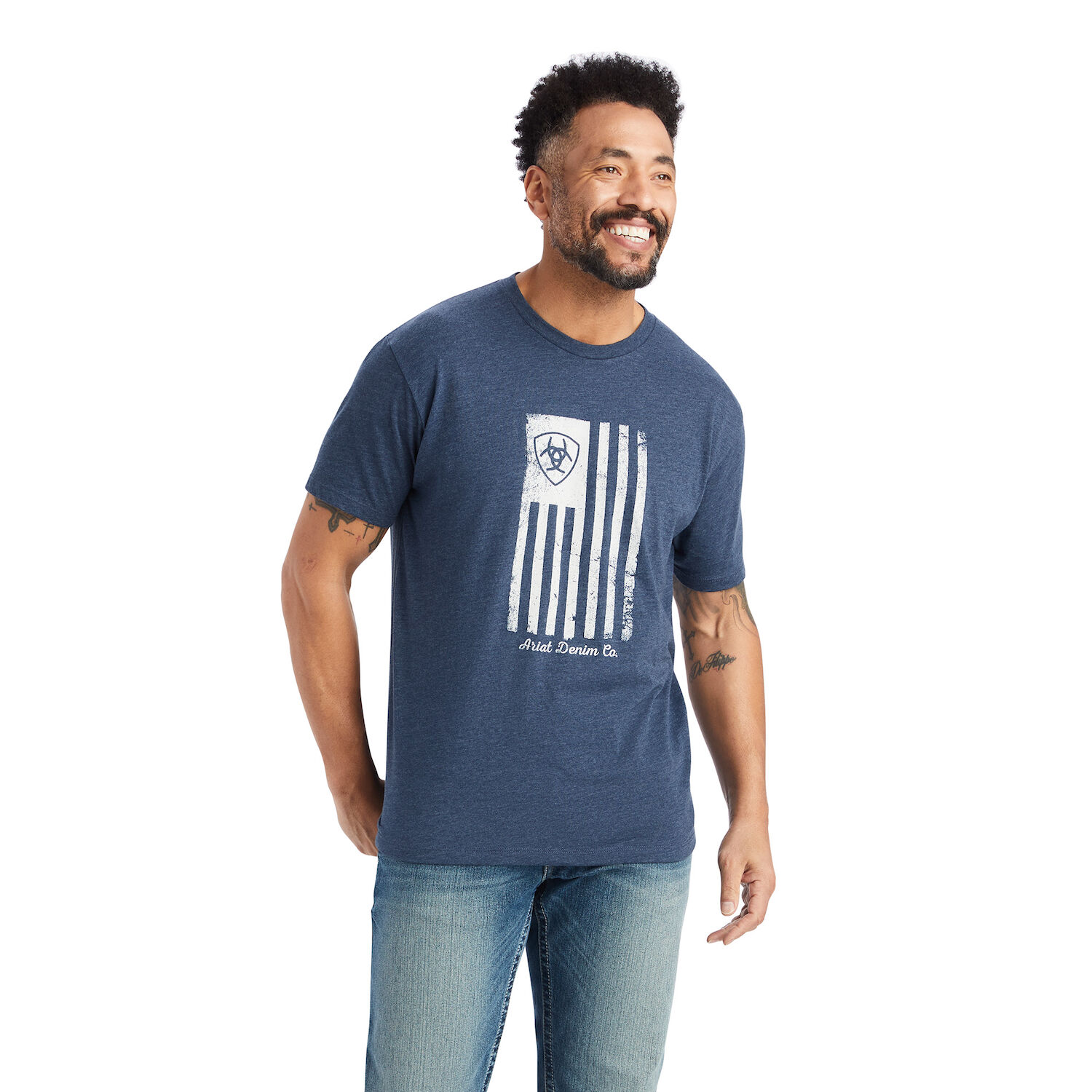 Ariat Men's Faded T-Shirt in Navy Heather