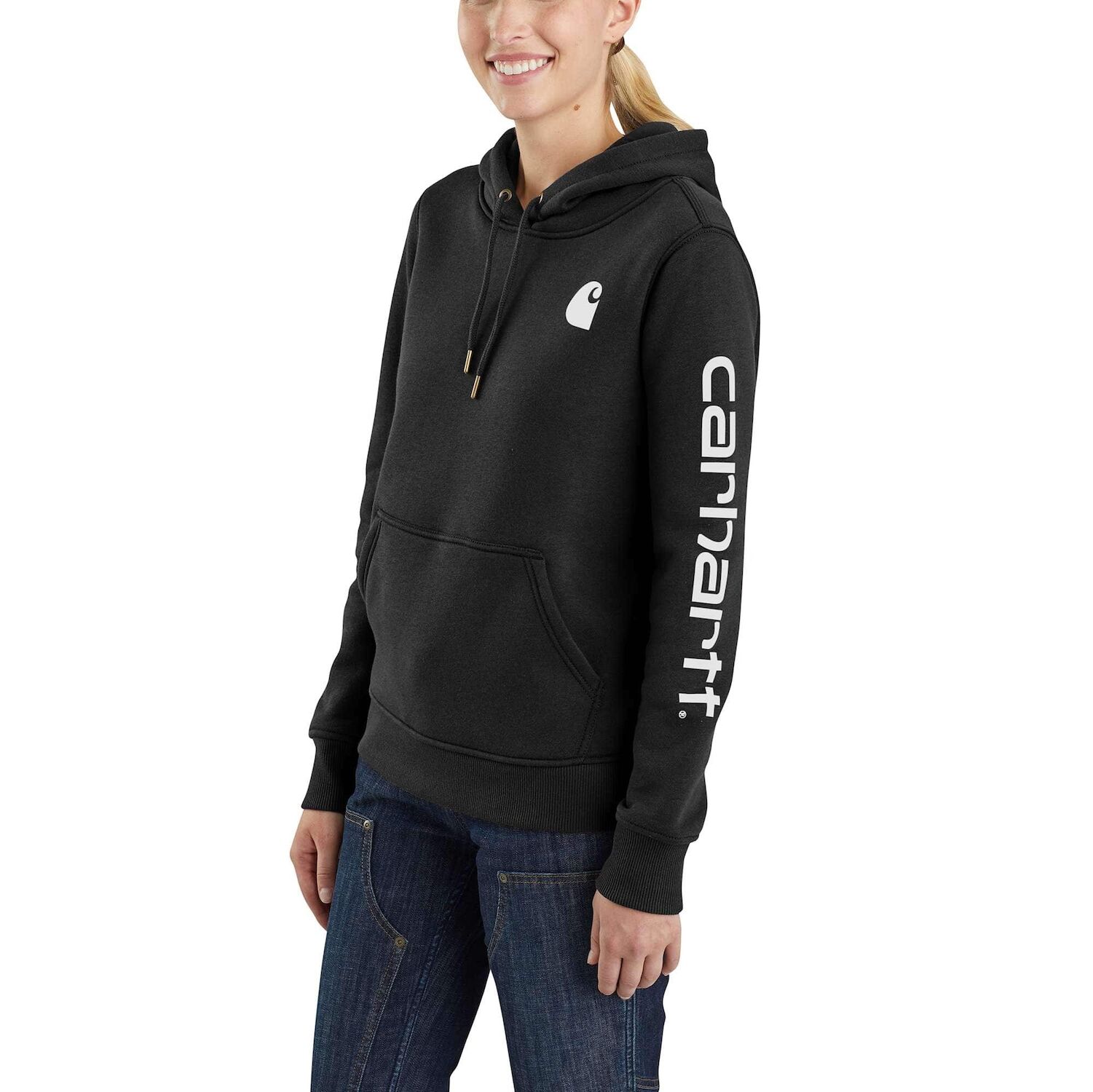 Carhartt women's clarksburg graphic sleeve sweatshirt store hot sale