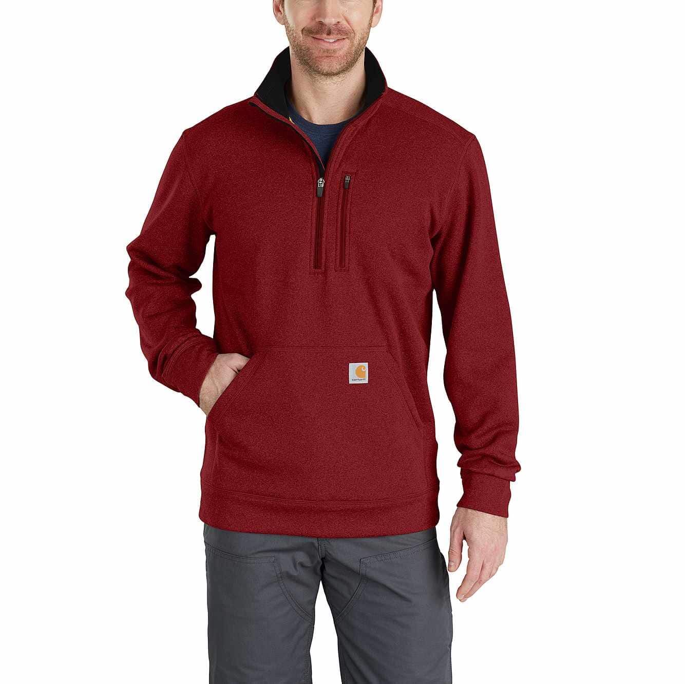 carhartt force extremes mock neck half zip sweatshirt