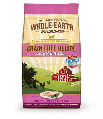 Whole Earth Grain Free Kitten 5 lb Bag Dry Cat Food Cat Food