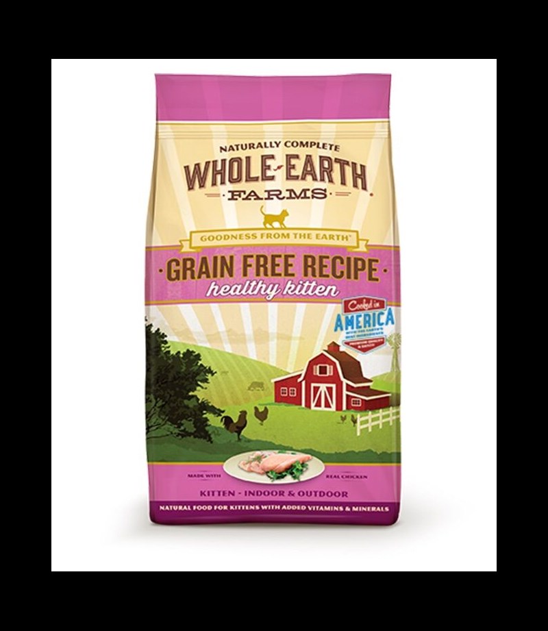 Whole Earth Grain Free Kitten 5 lb Bag Dry Cat Food Cat Food