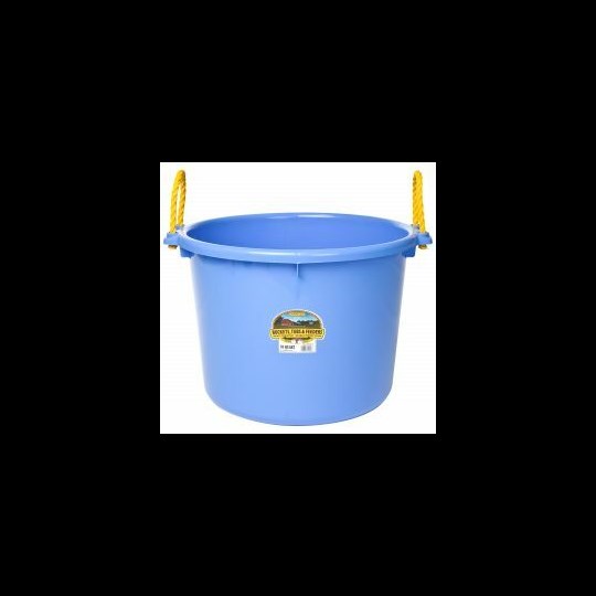 70-qt Plastic Muck Bucket with Rope Handles in Berry Blue
