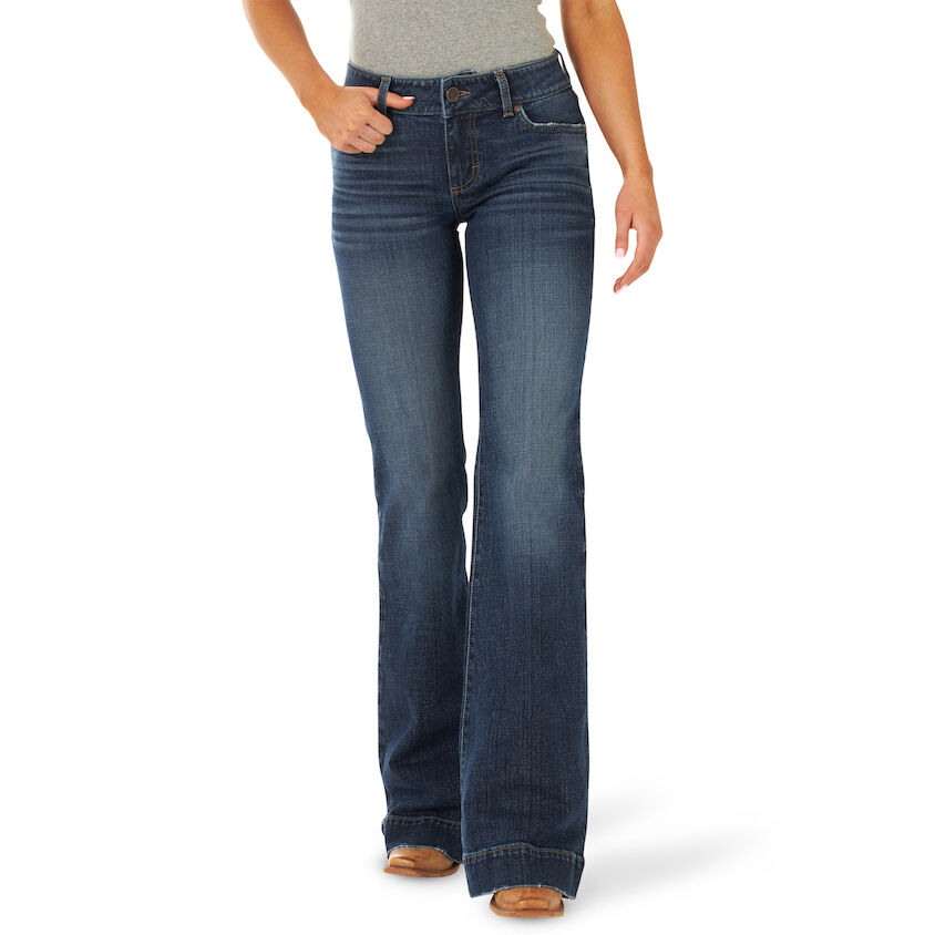 Wrangler® Women's Retro® Mae Mid Rise Trouser Jean in Denim - Jeans ...