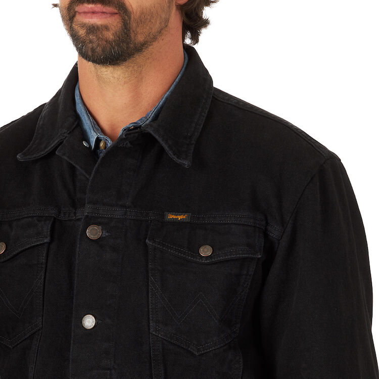 Men's wrangler black denim cheap jacket