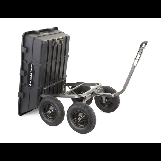 Gorilla Carts 10 Cu Ft Poly Evolution Yard Cart - Black, Push/Pull