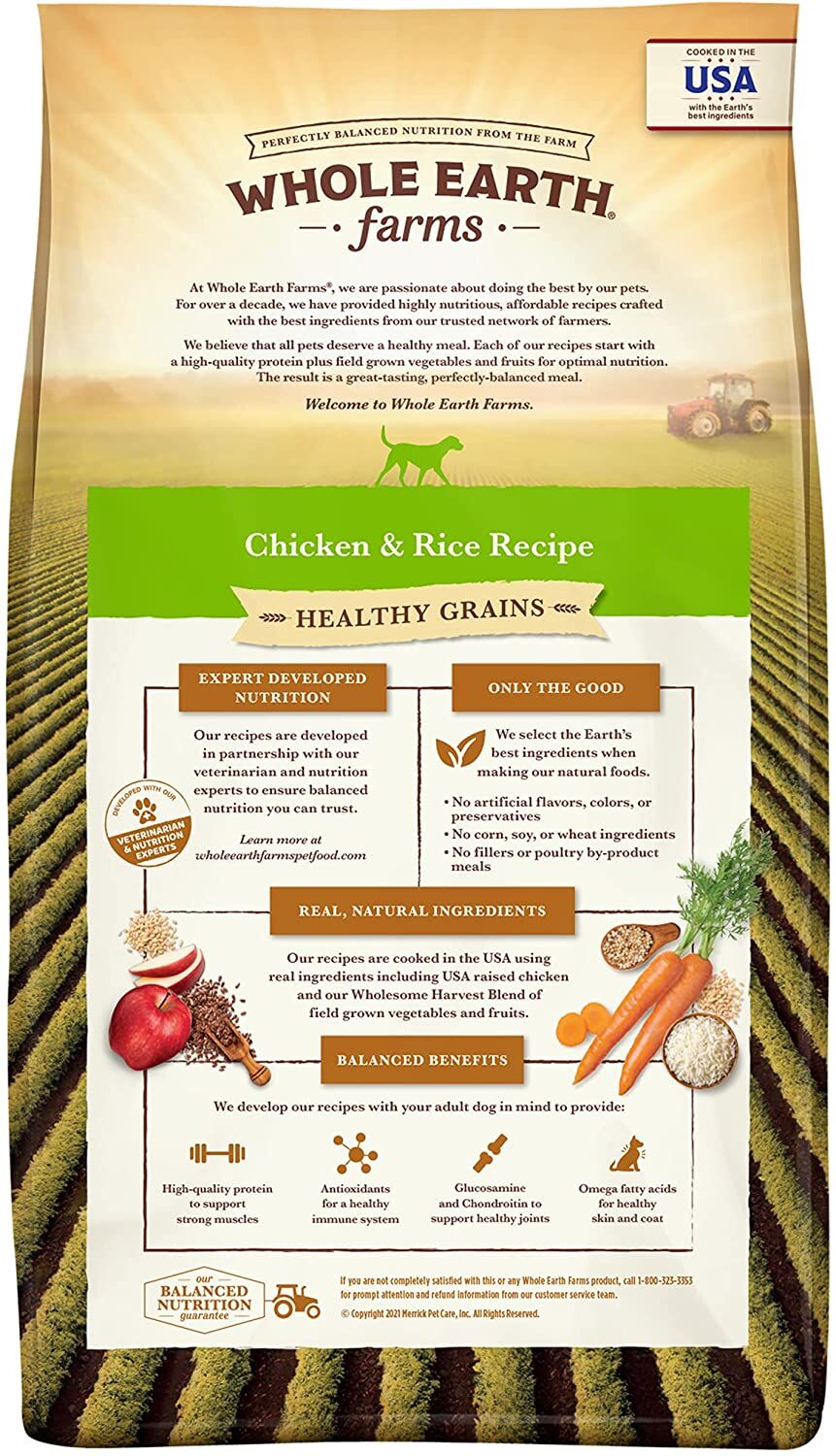 Whole Earth Farms Healthy Grains Chicken Rice Recipe Adult Dry