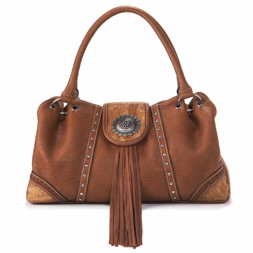Western Handbag Striped Serape Fringe Carry Conceal Purse Wallet Set